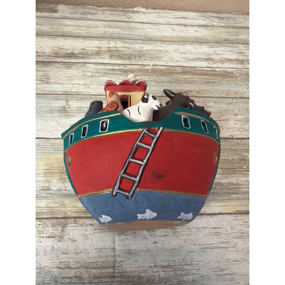 Vintage Hand Painted Folk Art Noah’s Ark Figurine 5.5" H - Picture 6 of 12